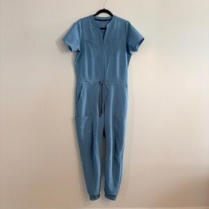 Fabletics Empower Scrub Jumpsuit in Wave color(light blue)